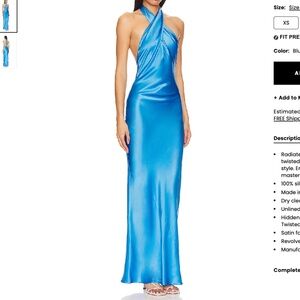 Amanda Uprichard Galilea Gown in Blue Jay